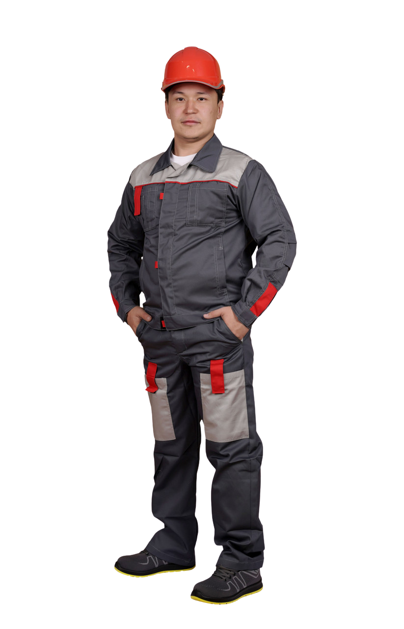 Костюм "ФАВОРИТ" летний: куртка, п/комб. тёмно-серый с серым