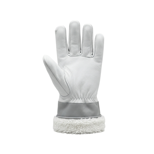 Перчатки кожаные, белые зимние